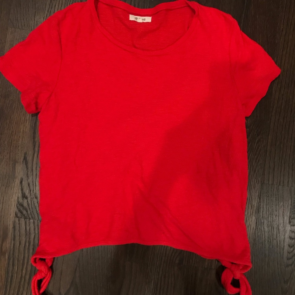 Madewell textured red t shirt top